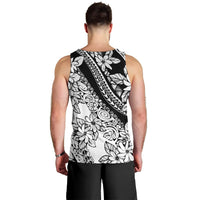 Polynesia Men Tank Top Polynesian Tropical Flowers Black Pastel Vibes LT14 - Polynesian Pride