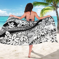 Polynesia Sarong Polynesian Tropical Flowers Black Pastel Vibes LT14 - Polynesian Pride