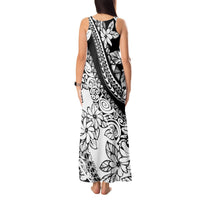 Polynesia Tank Maxi Dress Polynesian Tropical Flowers Black Pastel Vibes LT14 - Polynesian Pride