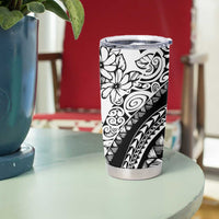Polynesia Tumbler Cup Polynesian Tropical Flowers Black Pastel Vibes LT14 - Polynesian Pride