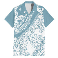 Polynesia Hawaiian Shirt Polynesian Tropical Flowers Blue Pastel Vibes LT14 Blue - Polynesian Pride
