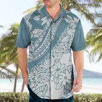 Polynesia Hawaiian Shirt Polynesian Tropical Flowers Blue Pastel Vibes LT14 - Polynesian Pride