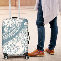 Polynesia Luggage Cover Polynesian Tropical Flowers Blue Pastel Vibes LT14 Blue - Polynesian Pride