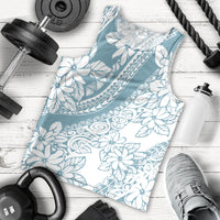 Polynesia Men Tank Top Polynesian Tropical Flowers Blue Pastel Vibes LT14 Blue - Polynesian Pride