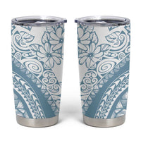 Polynesia Tumbler Cup Polynesian Tropical Flowers Blue Pastel Vibes LT14 Blue - Polynesian Pride