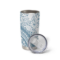 Polynesia Tumbler Cup Polynesian Tropical Flowers Blue Pastel Vibes LT14 - Polynesian Pride