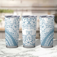 Polynesia Tumbler Cup Polynesian Tropical Flowers Blue Pastel Vibes LT14 - Polynesian Pride