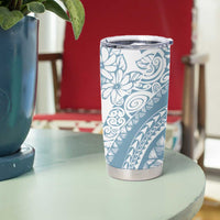 Polynesia Tumbler Cup Polynesian Tropical Flowers Blue Pastel Vibes LT14 - Polynesian Pride
