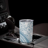Polynesia Tumbler Cup Polynesian Tropical Flowers Blue Pastel Vibes LT14 - Polynesian Pride