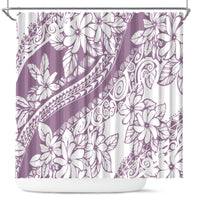 Polynesia Shower Curtain Polynesian Tropical Flowers Purple Pastel Vibes LT14 Purple - Polynesian Pride