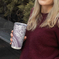 Polynesia Tumbler Cup Polynesian Tropical Flowers Purple Pastel Vibes LT14 - Polynesian Pride