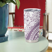 Polynesia Tumbler Cup Polynesian Tropical Flowers Purple Pastel Vibes LT14 - Polynesian Pride