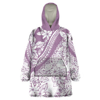 Polynesia Wearable Blanket Hoodie Polynesian Tropical Flowers Purple Pastel Vibes LT14 One Size Purple - Polynesian Pride