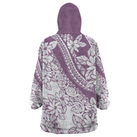Polynesia Wearable Blanket Hoodie Polynesian Tropical Flowers Purple Pastel Vibes LT14 - Polynesian Pride