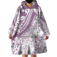 Polynesia Wearable Blanket Hoodie Polynesian Tropical Flowers Purple Pastel Vibes LT14 - Polynesian Pride