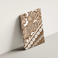 Beige Bula Fiji Canvas Wall Art Fijian Language Week Tapa Cloth - Pastel LT14 - Polynesian Pride