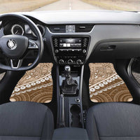 Beige Bula Fiji Car Mats Fijian Language Week Tapa Cloth - Pastel LT14 Set 2pcs - Front Beige - Polynesian Pride