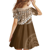 Beige Bula Fiji Family Matching Puletasi and Hawaiian Shirt Fijian Language Week Tapa Cloth - Pastel LT14 - Polynesian Pride