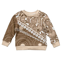 Beige Bula Fiji Kid Ugly Christmas Sweater Fijian Language Week Tapa Cloth - Pastel