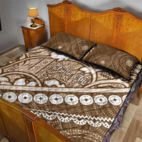 Beige Bula Fiji Quilt Bed Set Fijian Language Week Tapa Cloth - Pastel LT14 - Polynesian Pride
