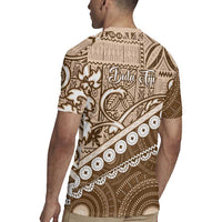Beige Bula Fiji Rugby Jersey Fijian Language Week Tapa Cloth - Pastel LT14 - Polynesian Pride