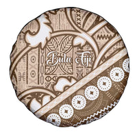 Beige Bula Fiji Spare Tire Cover Fijian Language Week Tapa Cloth - Pastel LT14 - Polynesian Pride