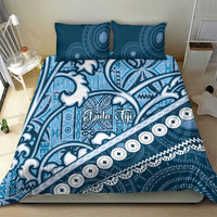 Blue Bula Fiji Bedding Set Fijian Language Week Tapa Cloth - Pastel