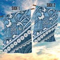 Blue Bula Fiji Garden Flag Fijian Language Week Tapa Cloth - Pastel LT14 - Polynesian Pride