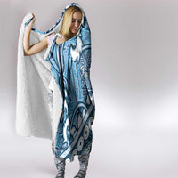 Blue Bula Fiji Hooded Blanket Fijian Language Week Tapa Cloth - Pastel LT14 - Polynesian Pride