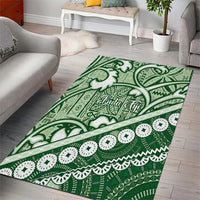 Green Bula Fiji Area Rug Fijian Language Week Tapa Cloth - Pastel LT14 - Polynesian Pride