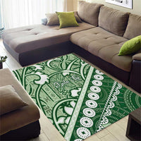 Green Bula Fiji Area Rug Fijian Language Week Tapa Cloth - Pastel LT14 - Polynesian Pride