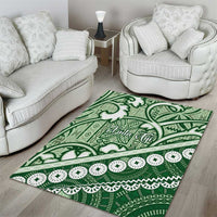 Green Bula Fiji Area Rug Fijian Language Week Tapa Cloth - Pastel LT14 - Polynesian Pride