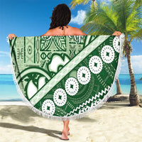 Green Bula Fiji Beach Blanket Fijian Language Week Tapa Cloth - Pastel LT14 - Polynesian Pride