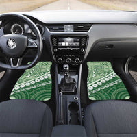 Green Bula Fiji Car Mats Fijian Language Week Tapa Cloth - Pastel LT14 Set 2pcs - Front Green - Polynesian Pride