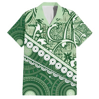 Green Bula Fiji Hawaiian Shirt Fijian Language Week Tapa Cloth - Pastel LT14 Green - Polynesian Pride