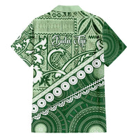 Green Bula Fiji Hawaiian Shirt Fijian Language Week Tapa Cloth - Pastel LT14 - Polynesian Pride
