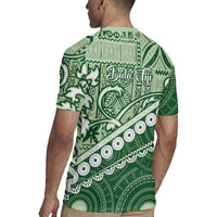 Green Bula Fiji Rugby Jersey Fijian Language Week Tapa Cloth - Pastel LT14 - Polynesian Pride