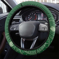 Green Bula Fiji Steering Wheel Cover Fijian Language Week Tapa Cloth - Pastel LT14 - Polynesian Pride