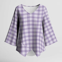 Lavender Japanese Palaka Pride Kimono Sleeve Blouse - Polynesian Pride