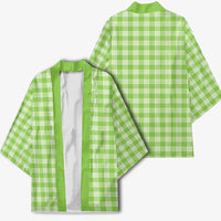Bright Green Japanese Palaka Pride Kimono - Polynesian Pride