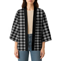 Black Japanese Palaka Pride Kimono - Polynesian Pride