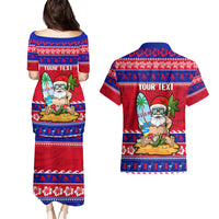 Custom Guam Christmas Couples Matching Puletasi Dress and Hawaiian Shirt Guaman Santas Felis Pasgua LT14 - Polynesian Pride