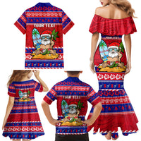 Custom Guam Christmas Family Matching Mermaid Dress and Hawaiian Shirt Guaman Santas Felis Pasgua LT14 - Polynesian Pride