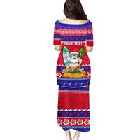 Custom Guam Christmas Family Matching Puletasi Dress and Hawaiian Shirt Guaman Santas Felis Pasgua LT14 - Polynesian Pride