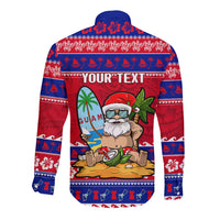 Custom Guam Christmas Long Sleeve Button Shirt Guaman Santas Felis Pasgua LT14 - Polynesian Pride