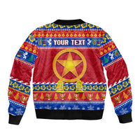 Custom Philippines Christmas Sleeve Zip Bomber Jacket Filipino Parol Maligayang Pasko LT14 - Polynesian Pride