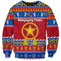Custom Philippines Christmas Sweatshirt Filipino Parol Maligayang Pasko LT14 Unisex Blue - Polynesian Pride