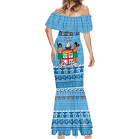 Custom Fiji Christmas Mermaid Dress Fijian Tapa Marau na Kerisimasi LT14 - Polynesian Pride