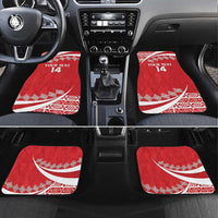 Custom Mate Maa Tonga Car Mats 2024 Go Champions LT14 Set 4pcs Red - Polynesian Pride