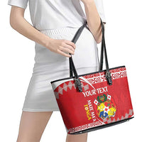 Custom Mate Maa Tonga Leather Tote Bag 2024 Go Champions LT14 - Polynesian Pride
